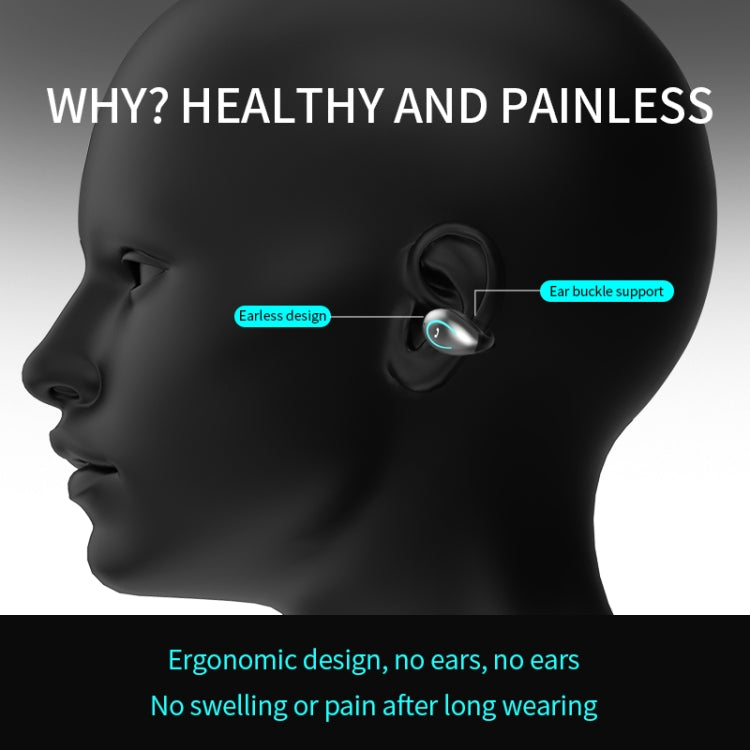 YX08 Ultra-light Ear-hook Wireless V5.0 Bluetooth Earphones Ear Clip Stereo Bluetooth Headset with Mic(Grey) - Bluetooth Earphone by PMC TechLife | Online Shopping South Africa | PMC TechLife