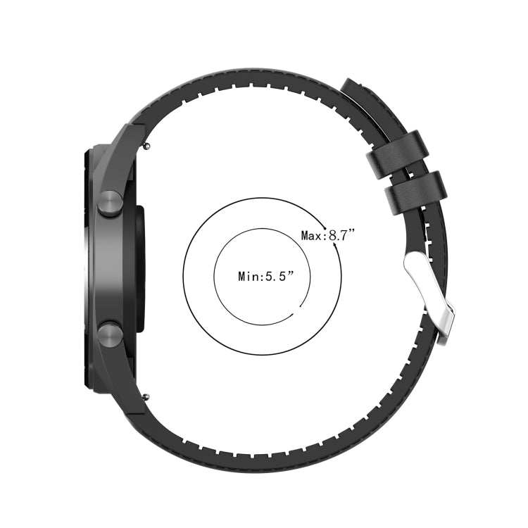 20mm Silicone Leather Watch Band for Huawei Watch GT 2 42mm(Brown) - Watch Bands by PMC TechLife | Online Shopping South Africa | PMC TechLife | Buy Now Pay Later Mobicred