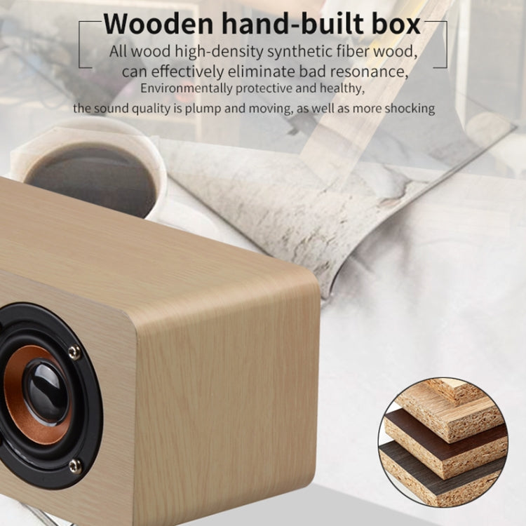 W8C Wooden Clock Subwoofer Bluetooth Speaker, Support TF Card & U Disk & 3.5mm AUX(Brown Wood) - Desktop Speaker by PMC Jewellery | Online Shopping South Africa | PMC Jewellery