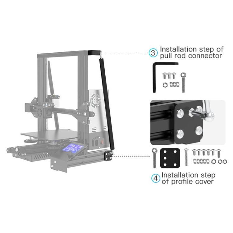 Creality Ender-3 / 3Pro Tie Rod Fixed Support Frame 3D Printer Structure Bracket - Parts by Creality | Online Shopping South Africa | PMC TechLife | Buy Now Pay Later Mobicred