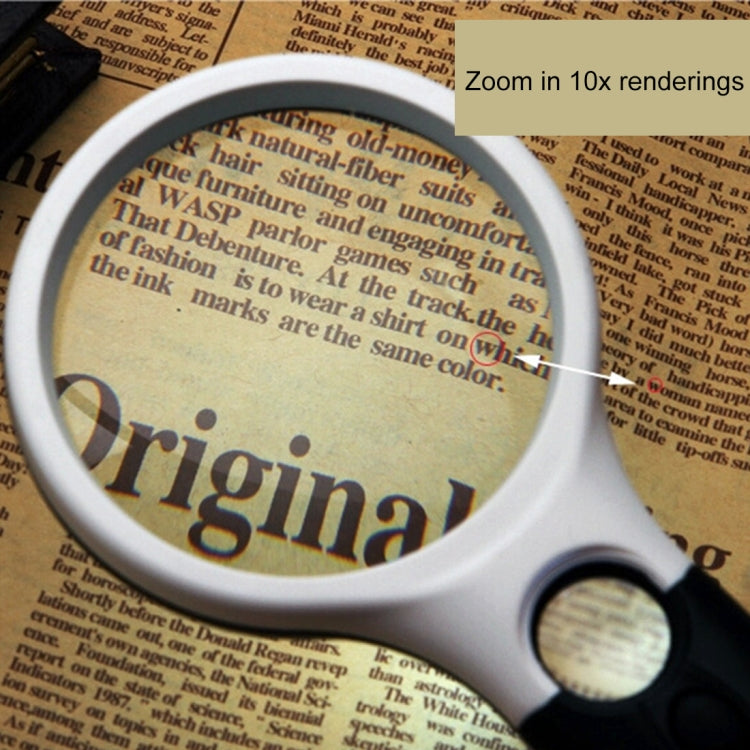 Reading Visual Magnifier with 3 LED Light, Mini Portable 3-45X Handheld Reading Visual Magnifier with 3 LED Light(White) - Hand Held Style by PMC TechLife | Online Shopping South Africa | PMC TechLife | Buy Now Pay Later Mobicred