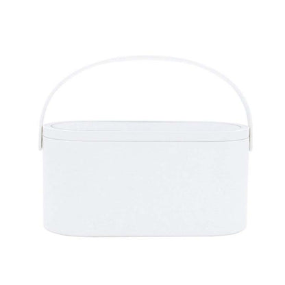 Portable Cosmetic Case Cosmetic Storage Box with Handle & Makeup Mirror & Table Lamp (White) - Storage Boxes by PMC Jewellery | Online Shopping South Africa | PMC Jewellery