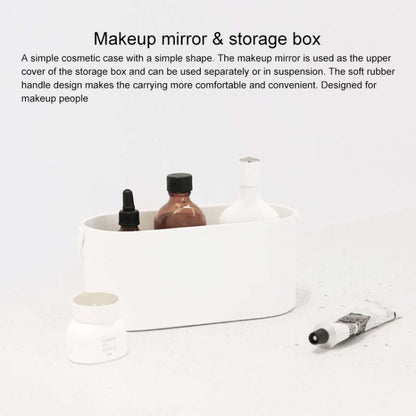 Portable Cosmetic Case Cosmetic Storage Box with Handle & Makeup Mirror & Table Lamp (White) - Storage Boxes by PMC Jewellery | Online Shopping South Africa | PMC Jewellery