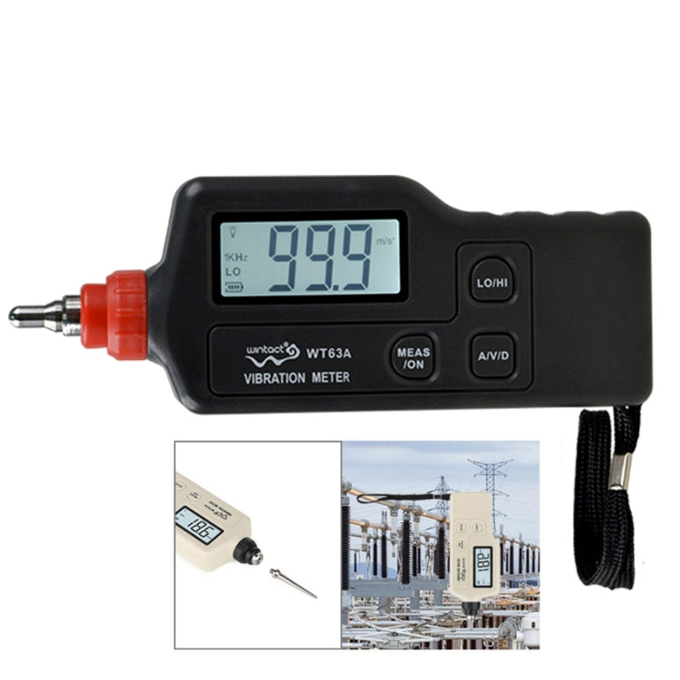 Wintact WT63A Vibration Meter Digital Tester Vibrometer Analyzer Acceleration Velocity(Black Red) - free shipping - PMC TechLife - Order now!
