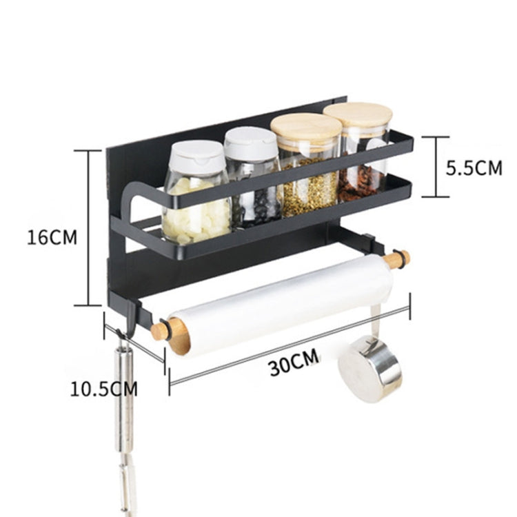 Kitchen Single Layer Magnetic Refrigerator Rack Storage Holder (Black) - free shipping - PMC TechLife - Order now!