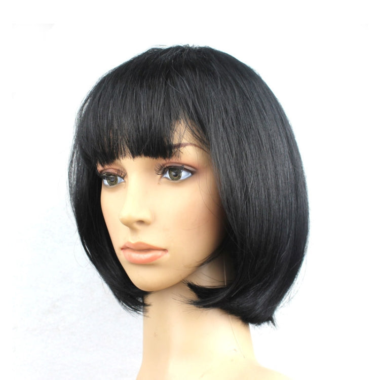 Party Cosplay Headwear Straight Short PET Wigs For Female(Black) - Wigs by PMC Jewellery | Online Shopping South Africa | PMC Jewellery