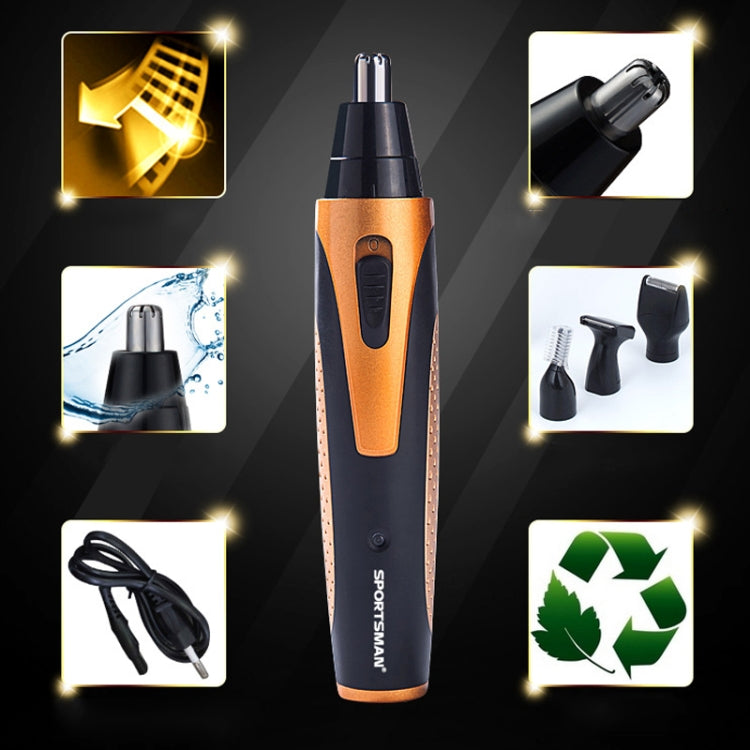 SPORTSMAN Four-in-one USB Rechargeable Ear Nose Trimmer Beard Face Shaver Eyebrows Hair Trimmer For Men(gold USB type) - Electric Shavers by SPORTSMAN | Online Shopping South Africa | PMC Jewellery