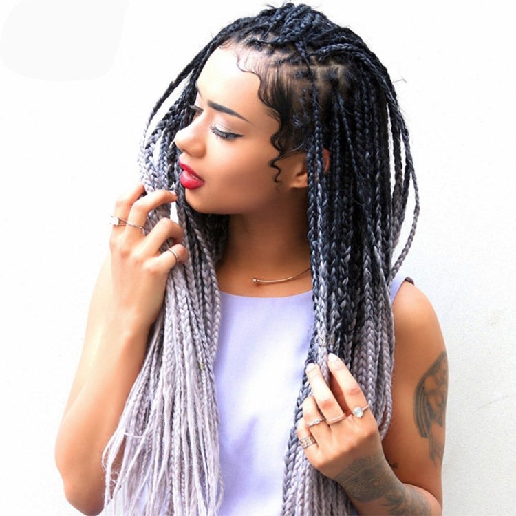 Fashion Color Gradient Individual Braid Wigs Chemical Fiber Big Braids, Length: 60cm(11 Black+Gold Yellow) - Wigs by PMC Jewellery | Online Shopping South Africa | PMC Jewellery