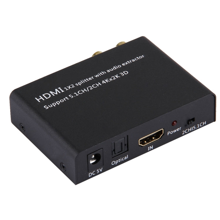 HDMI 1x2 Splitter with Audio Extractor, Support 5.1CH / 2CH, 4Kx2K, 3D - Splitter by PMC TechLife | Online Shopping South Africa | PMC TechLife