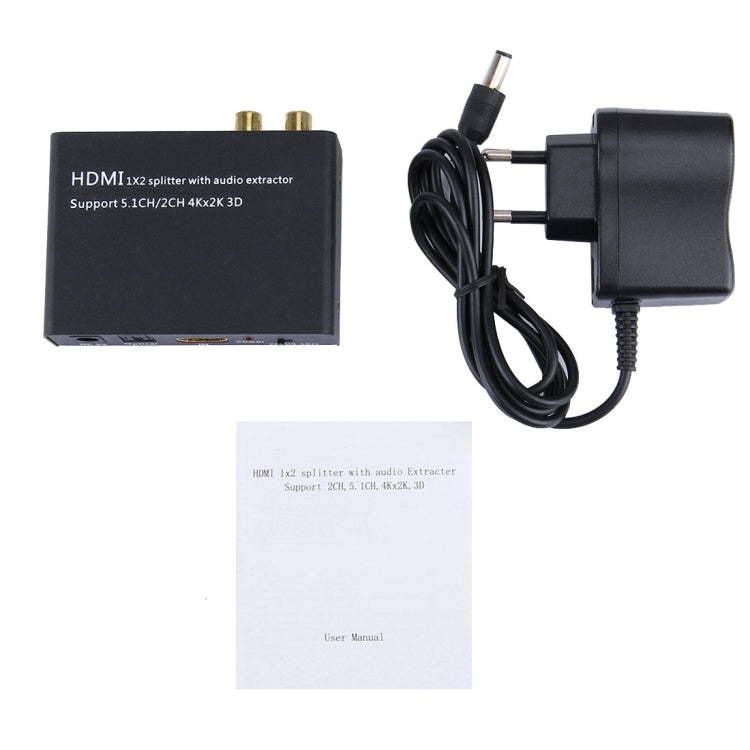 HDMI 1x2 Splitter with Audio Extractor, Support 5.1CH / 2CH, 4Kx2K, 3D - Splitter by PMC TechLife | Online Shopping South Africa | PMC TechLife