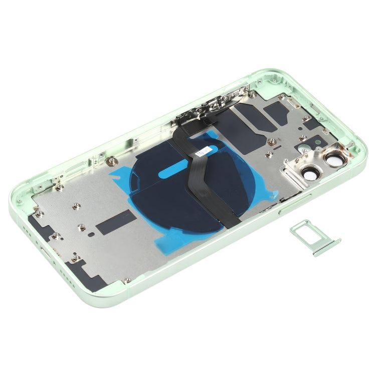 Battery Back Cover (with Side Keys & Card Tray & Power + Volume Flex Cable & Wireless Charging Module) for iPhone 12(Green) - Back Cover by PMC TechLife | Online Shopping South Africa | PMC TechLife