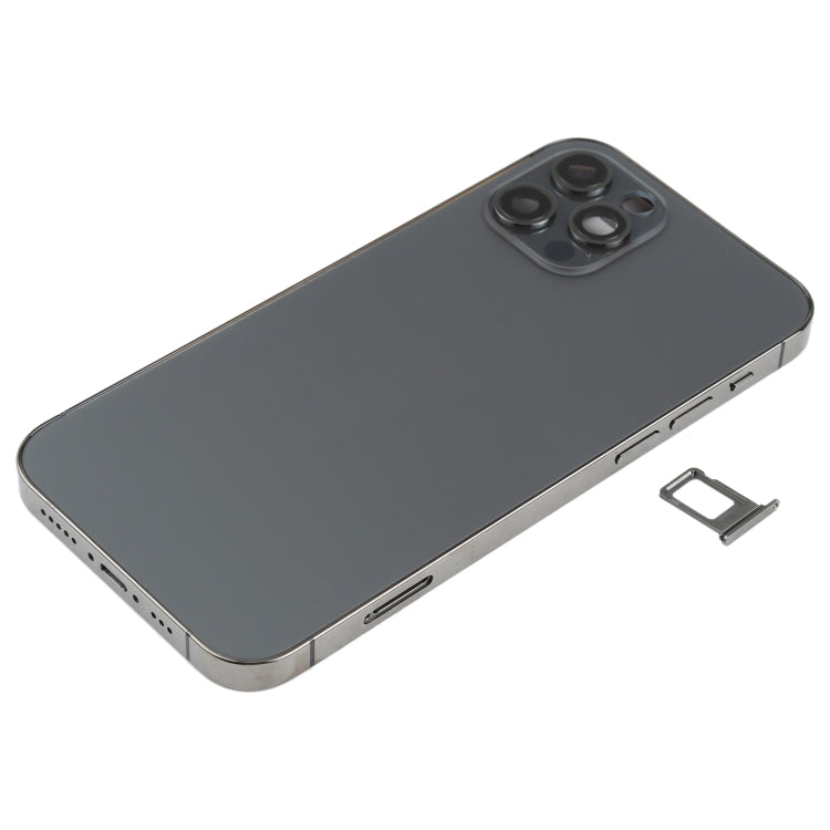 Battery Back Cover (with Side Keys & Card Tray & Power + Volume Flex Cable & Wireless Charging Module) for iPhone 12 Pro(Black) - free shipping - PMC TechLife - Order now!