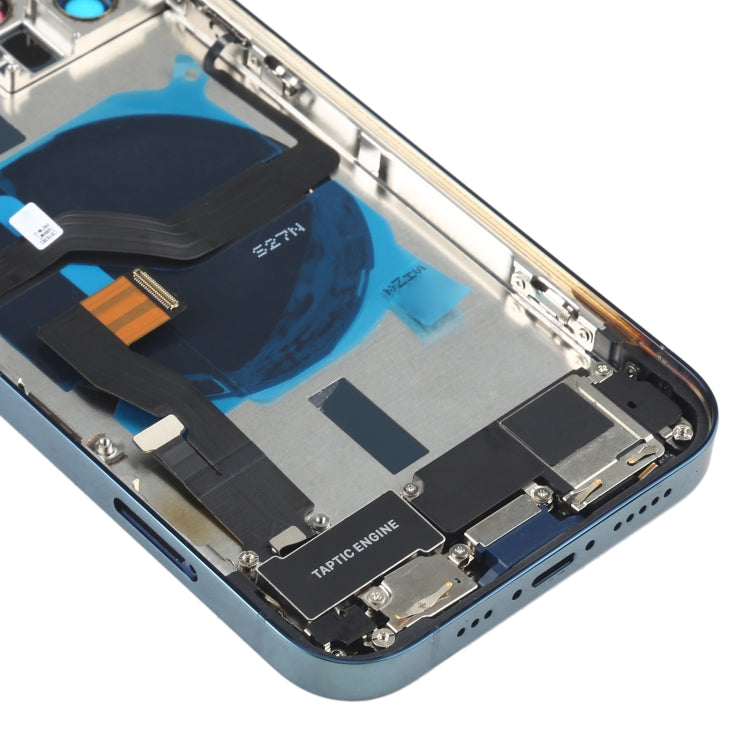 Battery Back Cover Assembly (with Side Keys & Speaker Ringer Buzzer & Motor & Camera Lens & Card Tray & Power Button + Volume Button + Charging Port & Wireless Charging Module) for iPhone 12 Pro(Blue) - Back Cover by PMC TechLife | Online Shopping South Africa | PMC TechLife
