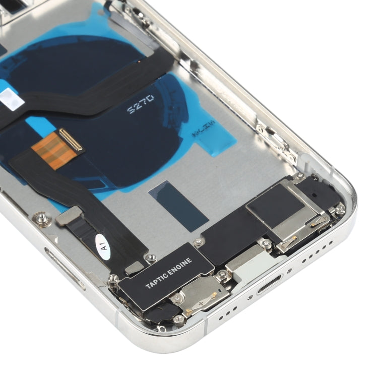 Battery Back Cover Assembly (with Side Keys & Speaker Ringer Buzzer & Motor & Camera Lens & Card Tray & Power Button + Volume Button + Charging Port & Wireless Charging Module) for iPhone 12 Pro(White) - Back Cover by PMC TechLife | Online Shopping South Africa | PMC TechLife