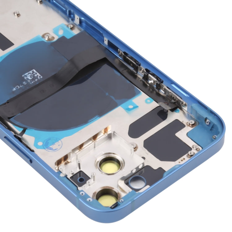 For iPhone 13 Battery Back Cover with Side Keys & Card Tray & Power + Volume Flex Cable & Wireless Charging Module(Blue) - Back Cover by PMC TechLife | Online Shopping South Africa | PMC TechLife