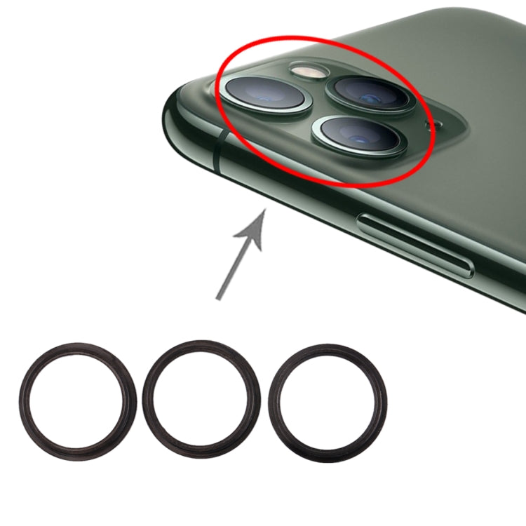 3 PCS Rear Camera Glass Lens Metal Protector Hoop Ring for iPhone 11 Pro & 11 Pro Max(Grey) - Camera Series by PMC TechLife | Online Shopping South Africa | PMC TechLife