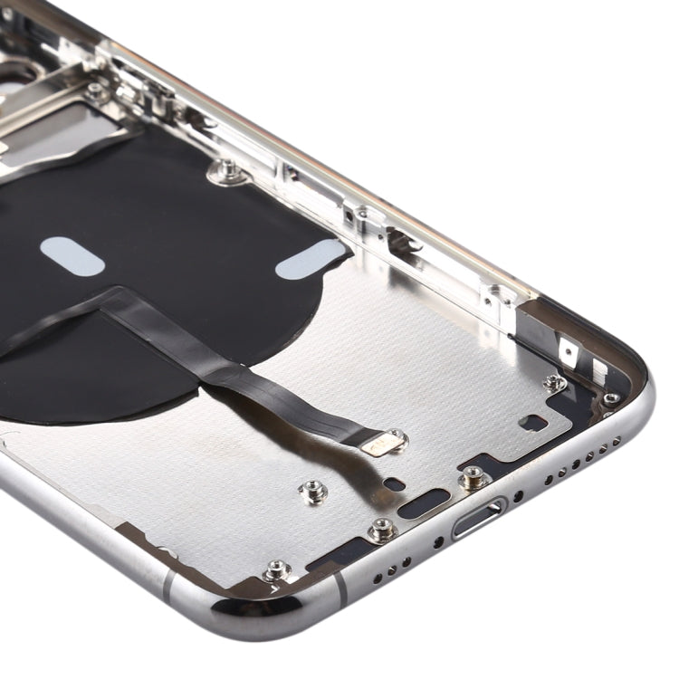 Battery Back Cover (with Side Keys & Card Tray & Power + Volume Flex Cable & Wireless Charging Module) for iPhone 11 Pro(Black) - Back Cover by PMC TechLife | Online Shopping South Africa | PMC TechLife