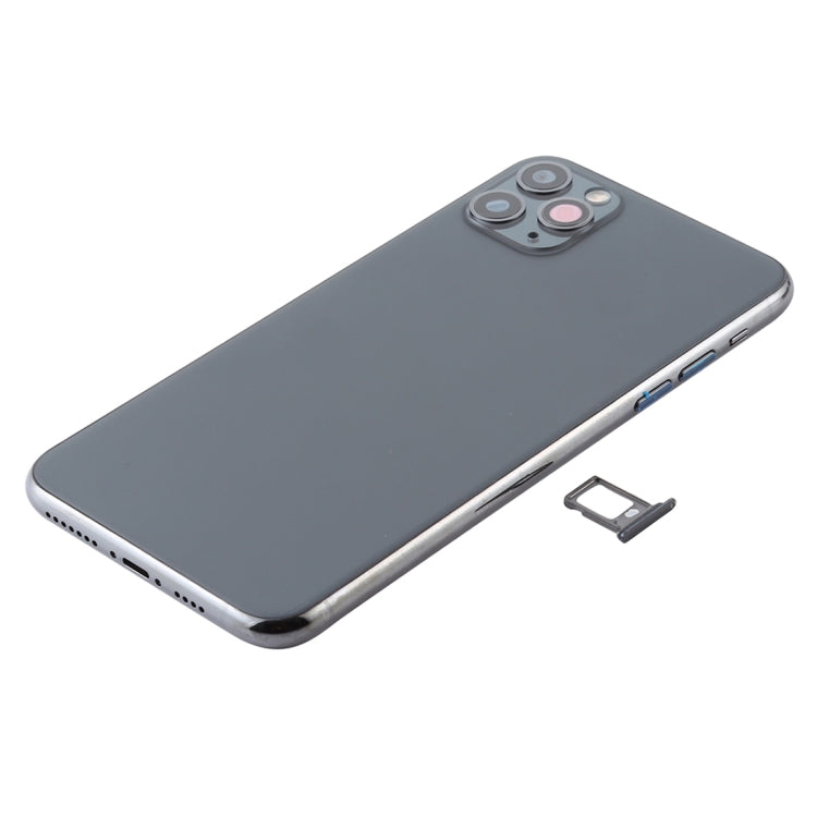 Battery Back Cover Assembly (with Side Keys & Power Button + Volume Button Flex Cable & Wireless Charging Module & Motor & Charging Port & Speaker Ringer Buzzer & Card Tray & Camera Lens Cover) for iPhone 11 Pro(Green) - Back Cover by PMC TechLife | Online Shopping South Africa | PMC TechLife