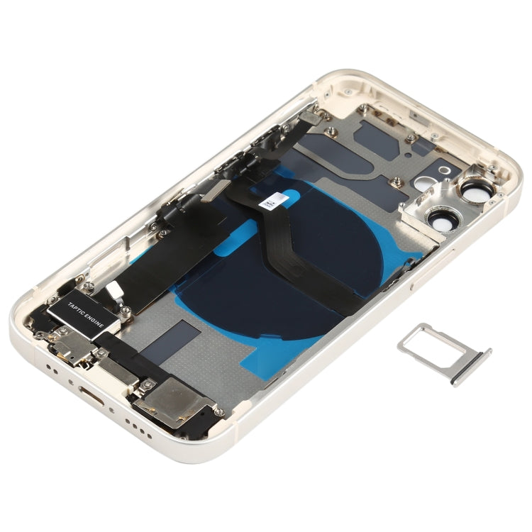 Battery Back Cover Assembly (with Side Keys & Speaker Ringer Buzzer & Motor & Camera Lens & Card Tray & Power Button + Volume Button + Charging Port & Wireless Charging Module) for iPhone 12 Mini(White) - Back Cover by PMC TechLife | Online Shopping South Africa | PMC TechLife