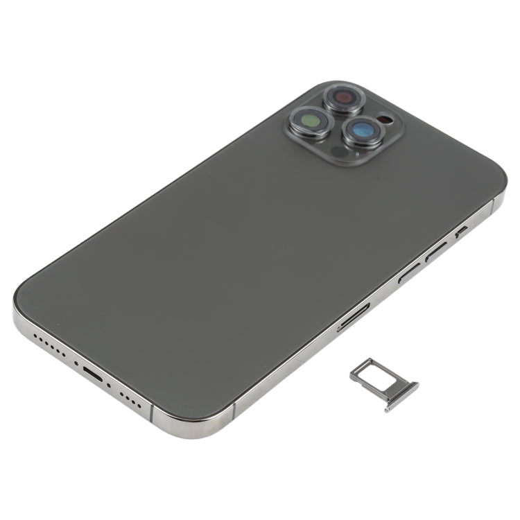 Battery Back Cover Assembly (with Side Keys & Speaker Ringer Buzzer & Motor & Camera Lens & Card Tray & Power Button + Volume Button + Charging Port & Wireless Charging Module) for iPhone 12 Pro Max(Black) - free shipping - PMC TechLife - Order now!