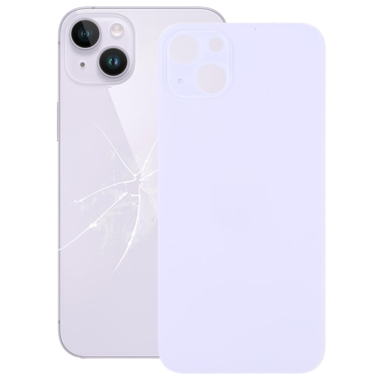 For iPhone 14 Plus Easy Replacement Big Camera Hole Glass Back Battery Cover(Purple) -  by PMC TechLife | Online Shopping South Africa | PMC TechLife