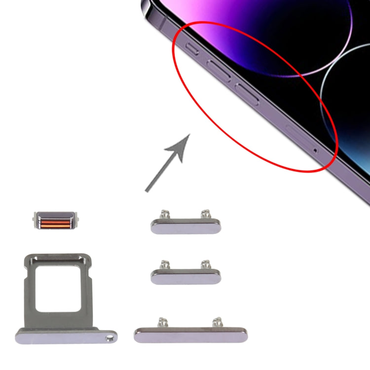 SIM Card Tray + Side Keys for iPhone 14 Pro Max(Purple) -  by PMC TechLife | Online Shopping South Africa | PMC TechLife