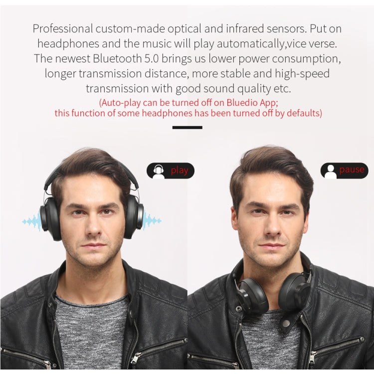 Bluedio TMS Bluetooth Version 5.0 Headset Bluetooth Headset Can Connect Cloud Data to APP(Black) - Headset & Headphone by Bluedio | Online Shopping South Africa | PMC Jewellery