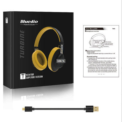 Bluedio TMS Bluetooth Version 5.0 Headset Bluetooth Headset Can Connect Cloud Data to APP(Yellow) - Headset & Headphone by Bluedio | Online Shopping South Africa | PMC Jewellery | Buy Now Pay Later Mobicred