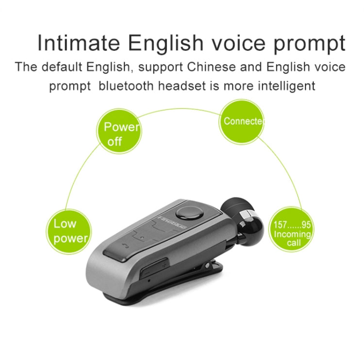 Fineblue F910 CSR4.1 Retractable Cable Caller Vibration Reminder Anti-theft Bluetooth Headset(Black) - free shipping - PMC TechLife - Order now!