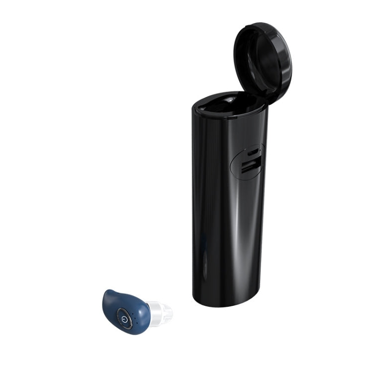 V21 Mini Single Ear Stereo Bluetooth V5.0 Wireless Earphones with Charging Box(Blue) - Bluetooth Earphone by PMC Jewellery | Online Shopping South Africa | PMC Jewellery