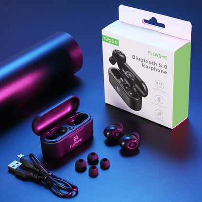 FLOVEME Universal Bluetooth 5.0 Earbuds Stereo Headset In-Ear Earphone with Charging Box - Bluetooth Earphone by FLOVEME | Online Shopping South Africa | PMC Jewellery