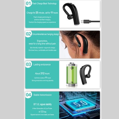 F680 Bluetooth 5.0 Fast Charging Wireless Business Sports Bluetooth Earphone (Blue) - Bluetooth Earphone by PMC Jewellery | Online Shopping South Africa | PMC Jewellery