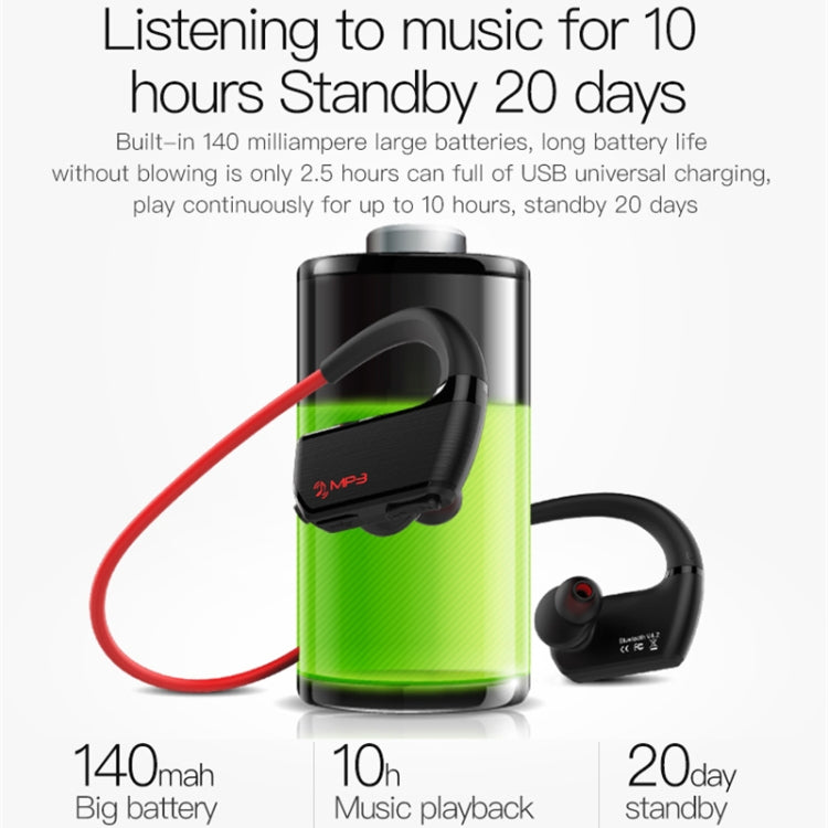 J2 Bluetooth 4.2 Binaural Hanging Type Wireless Sports Bluetooth Earphone, Built-in Memory (Gold) - Bluetooth Earphone by PMC TechLife | Online Shopping South Africa | PMC TechLife