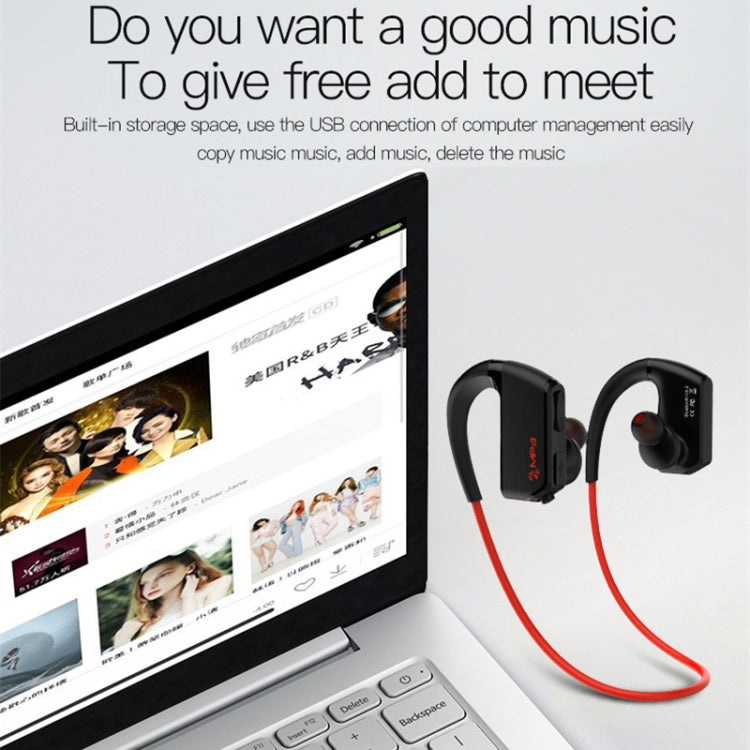J2 Bluetooth 4.2 Binaural Hanging Type Wireless Sports Bluetooth Earphone, Built-in Memory (Red) - Bluetooth Earphone by PMC TechLife | Online Shopping South Africa | PMC TechLife