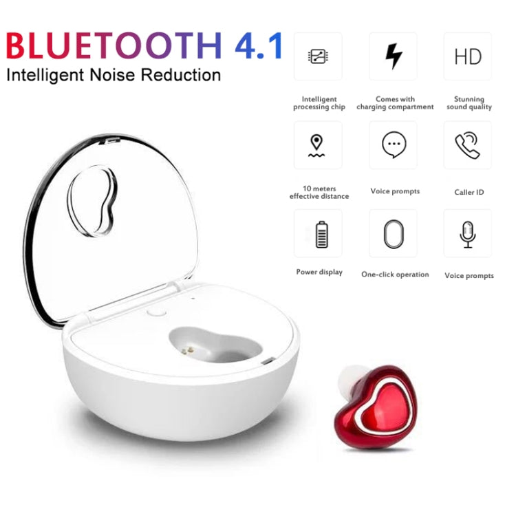 X7 Bluetooth 4.1 Mini Invisible Wireless Sports Bluetooth Earphone with Charging Box (Red) - Bluetooth Earphone by PMC TechLife | Online Shopping South Africa | PMC TechLife