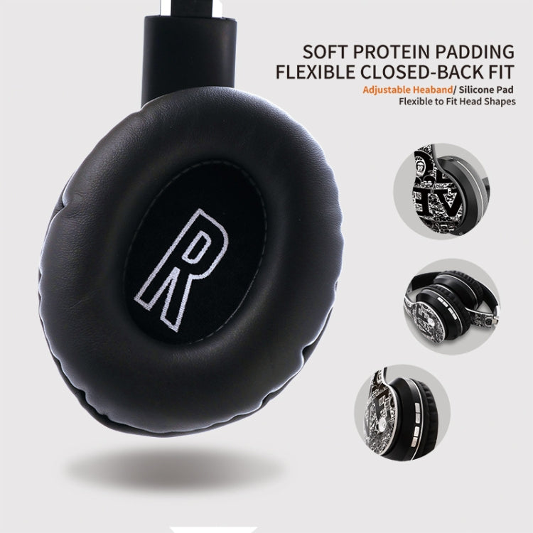 B1 Graffiti Pattern Wireless Bluetooth V5.0 Headset (Red) - Headset & Headphone by PMC TechLife | Online Shopping South Africa | PMC TechLife