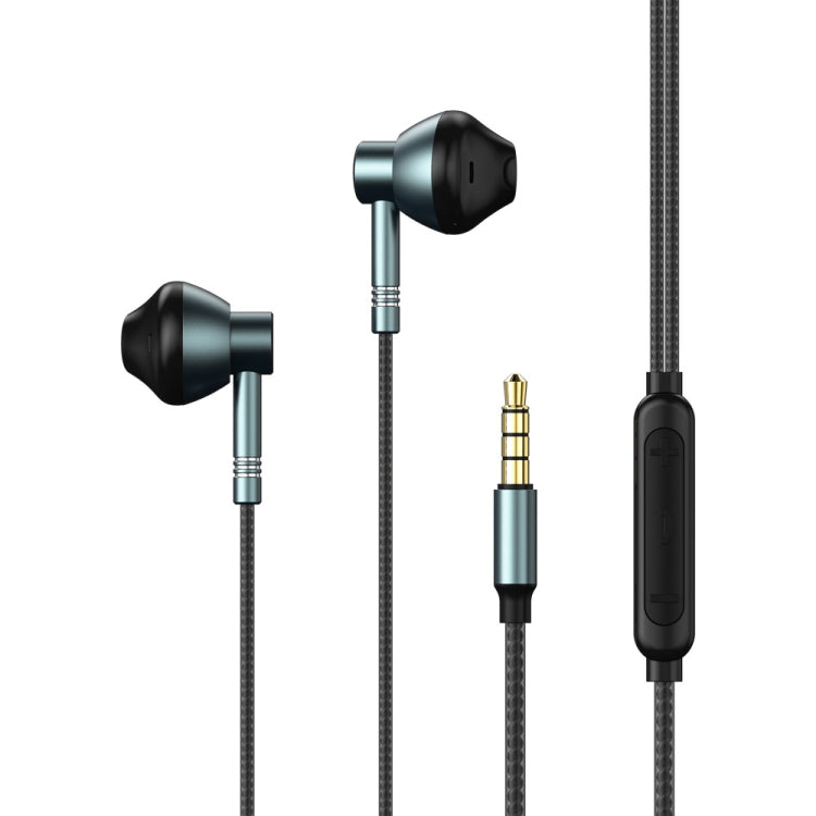 REMAX RM-201 In-Ear Stereo Metal Music Earphone with Wire Control + MIC, Support Hands-free(Tarnish) - Normal Style Earphone by REMAX | Online Shopping South Africa | PMC Jewellery