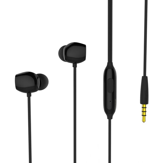 REMAX RM-550 3.5mm Gold Pin In-Ear Stereo Music Earphone with Wire Control + MIC, Support Hands-free (Black) - Normal Style Earphone by REMAX | Online Shopping South Africa | PMC Jewellery