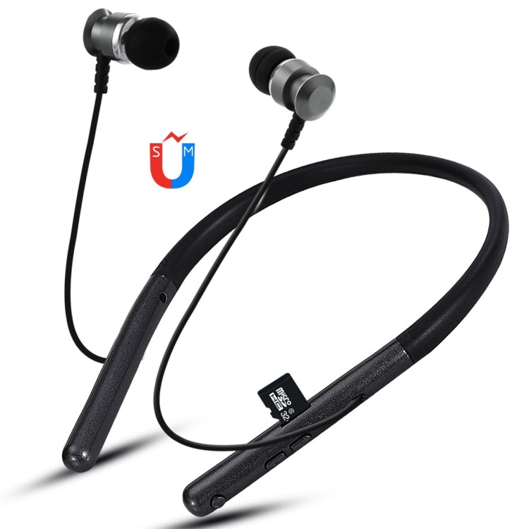 F108 Bluetooth 4.2 Hanging Neck Design Bluetooth Headset, Support Music Play & Switching & Volume Control & Answer(Black) - Neck-mounted Earphone by PMC TechLife | Online Shopping South Africa | PMC TechLife