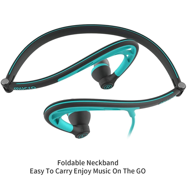 Mucro ML233 Foldable Wired Running Sports Headphones Night Neckband In-Ear Stereo Earphones, Cable Length: 1.2m(Blue) - Sport Earphone by Mucro | Online Shopping South Africa | PMC Jewellery