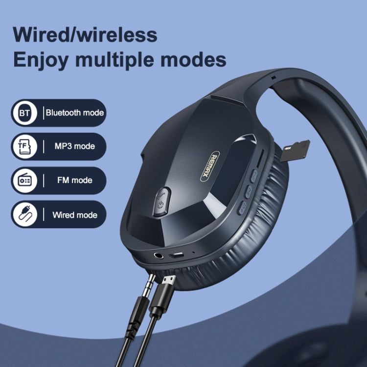 REMAX RB-750HB Wireless Gaming Bluetooth V5.0 Headphone (Navy Blue) - Headset & Headphone by REMAX | Online Shopping South Africa | PMC Jewellery