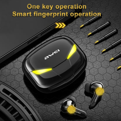 awei T35 Bluetooth V5.0 Ture Wireless Sports Game Dual Mode IPX5 Waterproof TWS Headset with Charging Case (Black) - TWS Earphone by awei | Online Shopping South Africa | PMC Jewellery