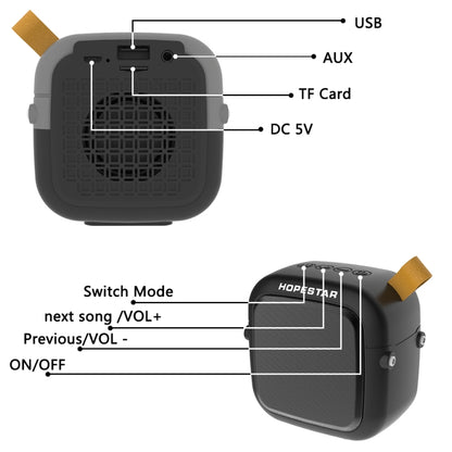 HOPESTAR T5mini Bluetooth 4.2 Portable Mini Wireless Bluetooth Speaker (Grey) - Mini Speaker by HOPESTAR | Online Shopping South Africa | PMC Jewellery | Buy Now Pay Later Mobicred