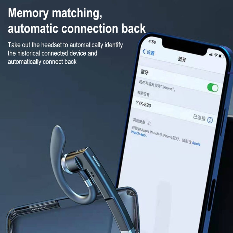 YYK-525 Single Rotatable Earhook Noise Cancelling Wireless Bluetooth Earphone with Charging Box & Digital Display - Bluetooth Earphone by PMC TechLife | Online Shopping South Africa | PMC TechLife