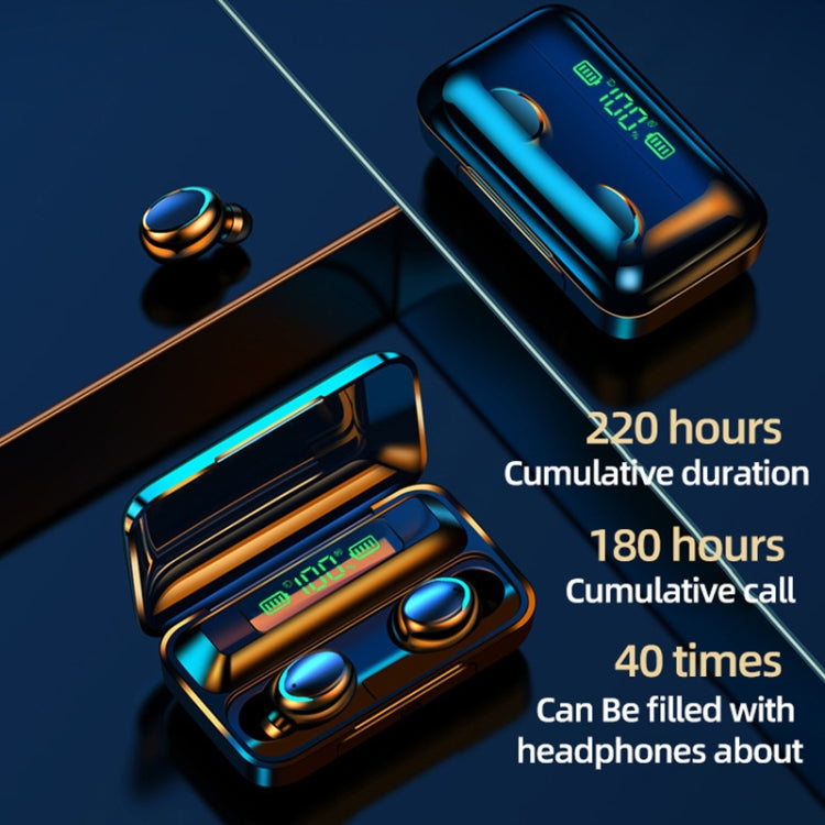 F9-5C Macaron Series LED Light + Digital Display Noise Reduction Bluetooth Earphone(Baby Blue) - Bluetooth Earphone by PMC TechLife | Online Shopping South Africa | PMC TechLife