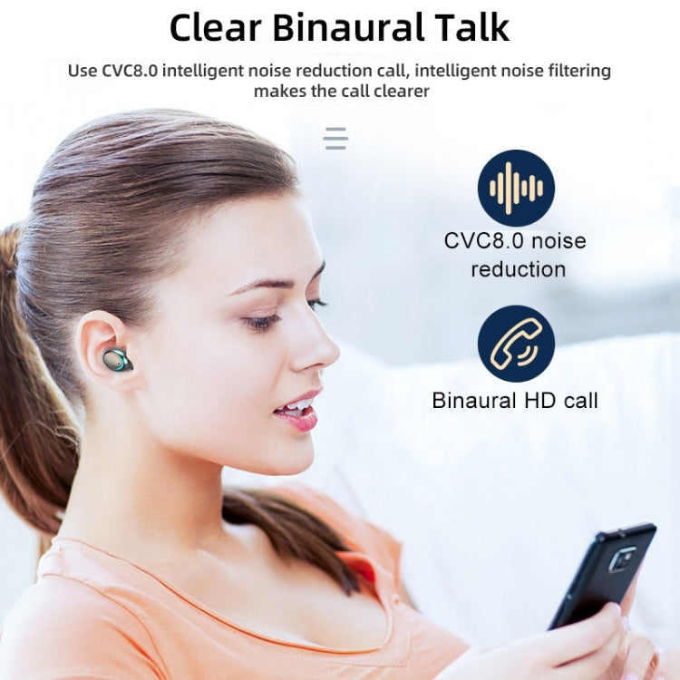 F9-5C Macaron Series LED Light + Digital Display Noise Reduction Bluetooth Earphone(Baby Blue) - Bluetooth Earphone by PMC TechLife | Online Shopping South Africa | PMC TechLife