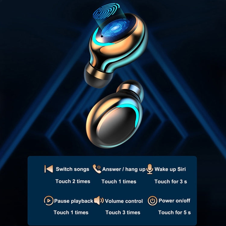 F9-5C Macaron Series Four-bar Breathing Light + Digital Display Noise Reduction Bluetooth Earphone (Baby Blue) - Bluetooth Earphone by PMC TechLife | Online Shopping South Africa | PMC TechLife