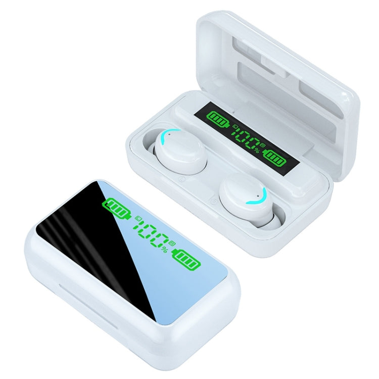 R11 Mirror LED Light + Digital Display Noise Reduction Bluetooth Earphone (White) - Bluetooth Earphone by PMC TechLife | Online Shopping South Africa | PMC TechLife