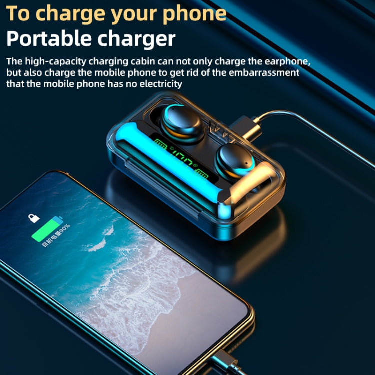 R11 Mirror LED Light + Digital Display Noise Reduction Bluetooth Earphone (Black) - Bluetooth Earphone by PMC TechLife | Online Shopping South Africa | PMC TechLife