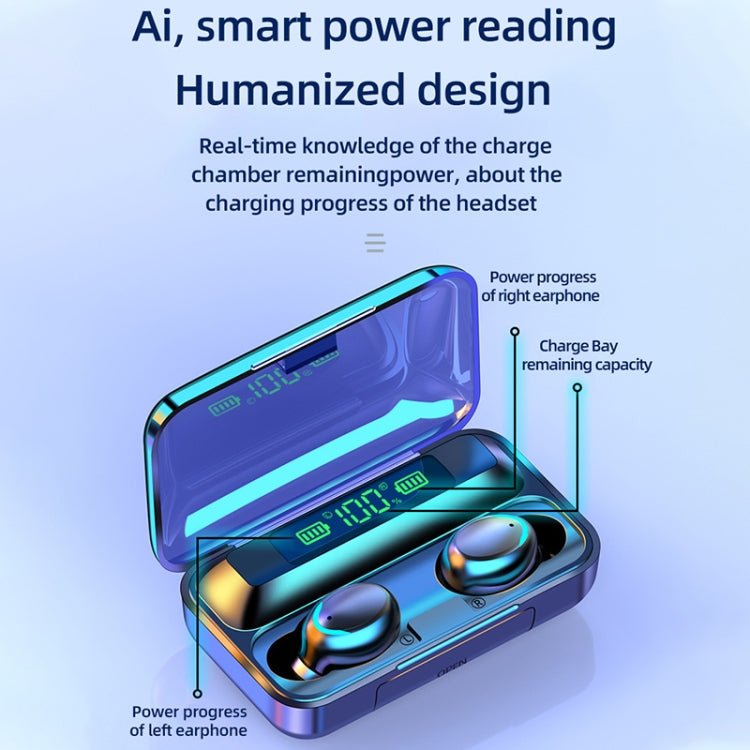 R11 Mirror LED Light + Digital Display Noise Reduction Bluetooth Earphone (Black) - Bluetooth Earphone by PMC TechLife | Online Shopping South Africa | PMC TechLife